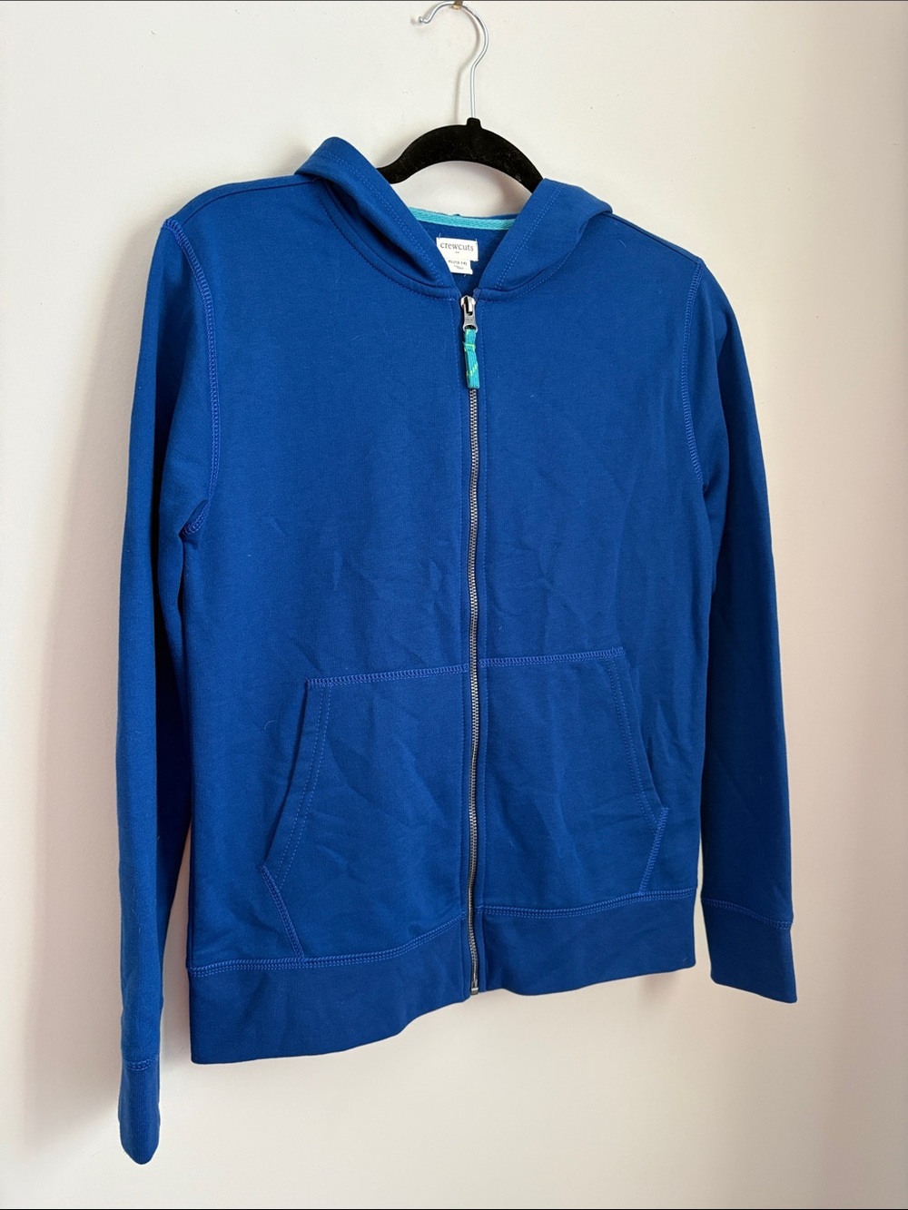 Crewcuts Royal Blue Zip Hoodie with Teal Trim